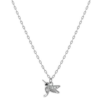 推荐Cubic Zirconia Hummingbird Pendant Necklace in Sterling Silver, 16" + 2" extender, Created for Macy's商品