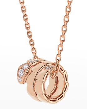 bvlgari项链, BVLGARI | Serpenti Viper Necklace in 18k Rose Gold with Diamonds商品图片 