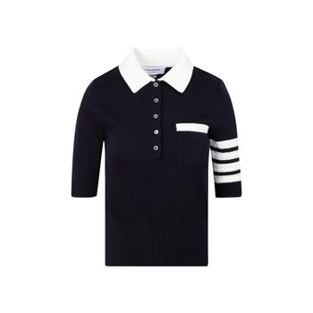 Thom Browne | Thom Browne Hector Knitted Polo Shirt商品图片,5.2折