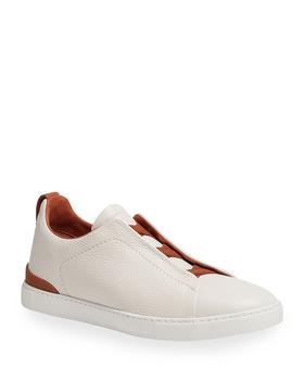 zegna鞋正品, Zegna | Men's Triple Stitch Deerskin Low-Top Sneakers商品图片 