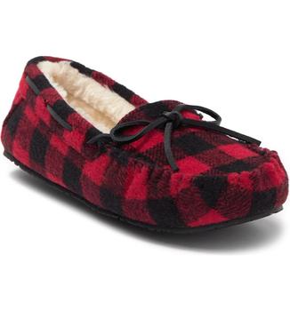 Minnetonka | Petra Trapper Plaid Print Faux Shearling Lined Moccasin商品图片,6.3折