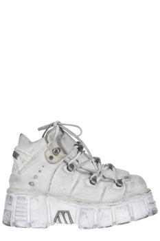 NewRock | New Rock Distressed-Effect Platform Lace-Up Sneakers商品图片,6.5折起, 独家减免邮费