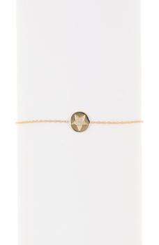 商品RON HAMI | 14K Yellow Gold Pave Diamond Star Round Pendant Bracelet - 0.03 ctw,商家Nordstrom Rack,价格¥2967图片