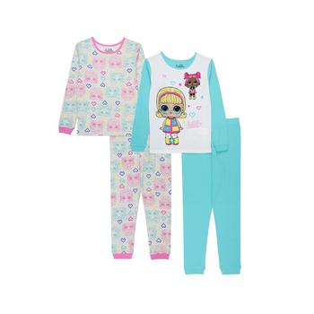 AME | Little Girls LOL T-shirt and Pajama, 4 Piece Set商品图片,
