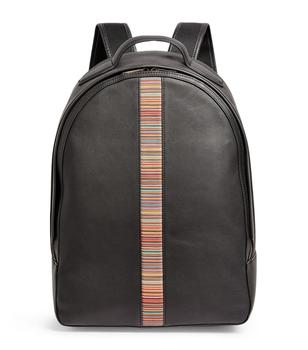 推荐Leather Signature Stripe Backpack商品