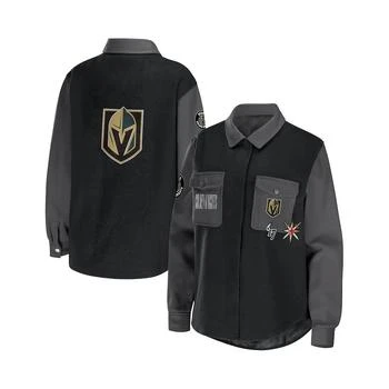 推荐Women's Black, Gray Vegas Golden Knights Colorblock Button-Up Shirt Jacket商品