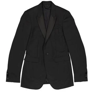 推荐Men's Black Satin Lapel Wool Tailored Jacket商品