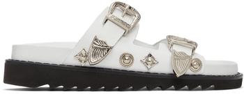 product SSENSE Exclusive White Double Buckle Charms Sandals image