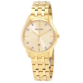 Bulova | Sutton Quartz Diamond Champagne Dial Men's Watch 97D123,商家Jomashop,价格¥1750
