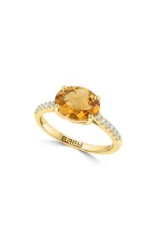 Effy | 14K Yellow Gold Citrine & Diamond Ring - 0.18ct.,商家Nordstrom Rack,价格¥4601