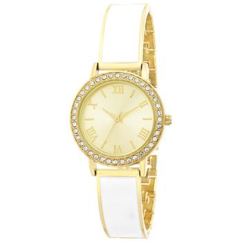 Charter Club | Women's Gold-Tone & White Enamel Bracelet Watch 32mm, Created for Macy's商品图片,4折