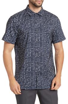 product Pebble Print Stretch Short Sleeve Button-Up Shirt image