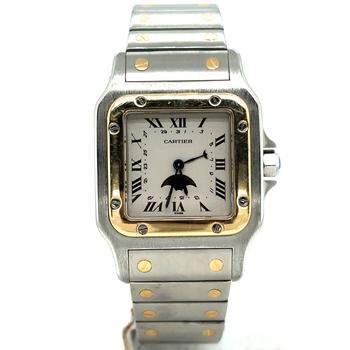 商品[二手商品] Cartier | Pre-owned Cartier Santos Galbee Quartz Champagne Dial Unisex Watch 119901,商家Jomashop,价格¥32958图片