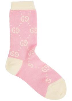 商品BABY Pink and cream GG-intarsia jersey socks,商家Harvey Nichols,价格¥379图片