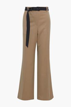 Brunello Cucinelli | Bead-embellished belted wool wide-leg pants商品图片,2.9折