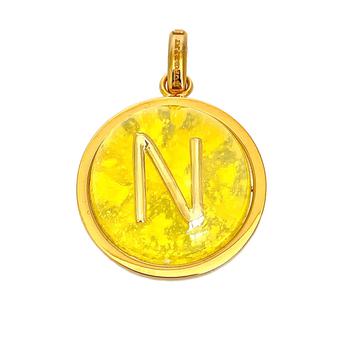 商品Burberry Gold Marbled Resin N Alphabet Charm图片