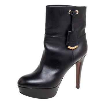 lv长筒靴, [二手商品] Louis Vuitton | Louis Vuitton Black Leather Platform Ankle Boots Size 39.5商品图片 6折, 满1件减$100, 满减