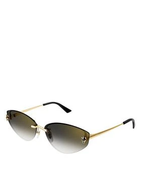 Cartier | Panthère Light 24K Gold Plated Cat Eye Sunglasses, 65mm 