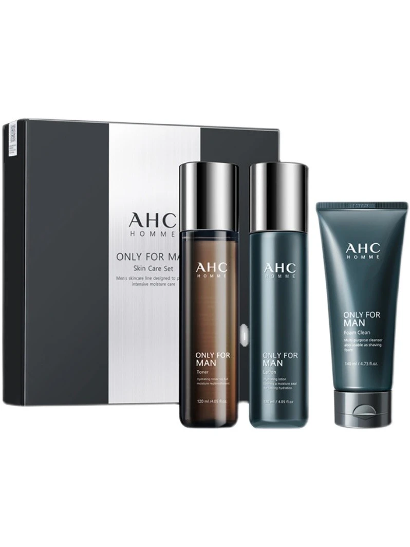 AHC | 韩国ahc男士水乳套装三件套盒控油去黑头深层清洁护肤品礼物,商家OneMall,价格¥222