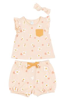 product Daisy Pocket Tee & Shorts Outfit - 3-Piece Set image