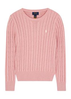 推荐KIDS Pink cable-knit cotton jumper商品