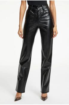 Maternal America, Good American | Good American - Better Than Leather Good Icon Straight Jean in Black商品图片 满$250减$20, 满减
