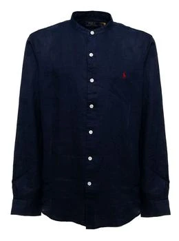 Ralph Lauren | Polo Ralph Lauren Man's Blue Linen Shirt with  Logo 6.6折