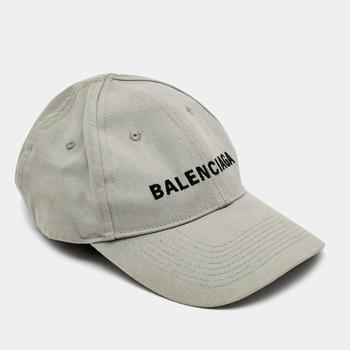 巴黎世家帽子价格, [二手商品] Balenciaga | Balenciaga Grey Cotton Twill Embroidered Logo Baseball Cap L商品图片 5.9折