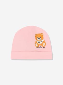 推荐Moschino Pink Baby Girls Teddy Bear Logo Hat商品