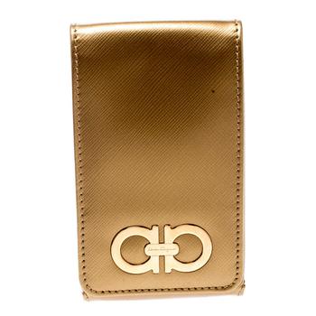 菲拉格慕包, [二手商品] Salvatore Ferragamo | Salvatore Ferragamo Gold Leather iPhone 4 Case商品图片 4.9折