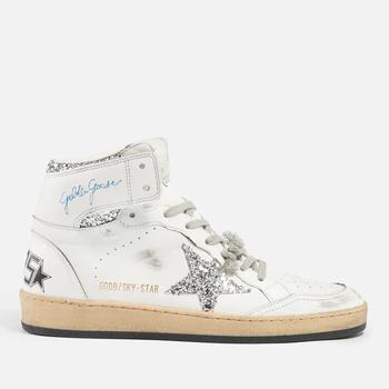 Golden Goose | Golden Goose Sky-Star Distressed Leather High-Top Trainers商品图片,额外6折, 满1件减$19, 额外六折, 满一件减$19