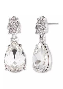 Givenchy | Silver Tone White Double Drop Post Earrings商品图片,