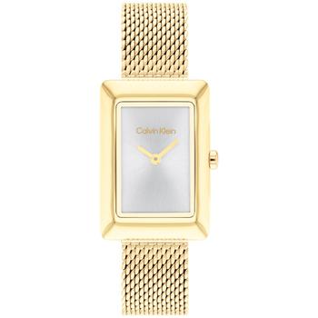 Calvin Klein | Women's Two Hand Gold-Tone Stainless Steel Mesh Bracelet Watch 22.5mm商品图片,