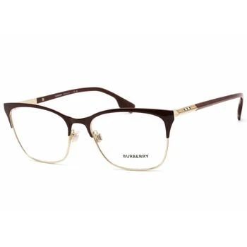 推荐Burberry Women's Eyeglasses - Light Gold/Bordeaux Metal Cat Eye Frame | 0BE1362 1292商品