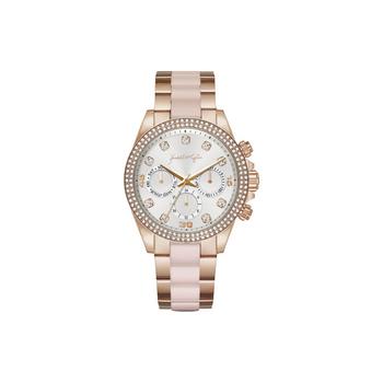 KENDALL & KYLIE | Women's Rose Gold-Tone and Blush Triple Link Mock-Chronograph Analog Metal Bracelet Watch商品图片,