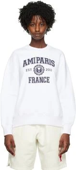 AMI | White 'Ami Paris France' Sweatshirt 