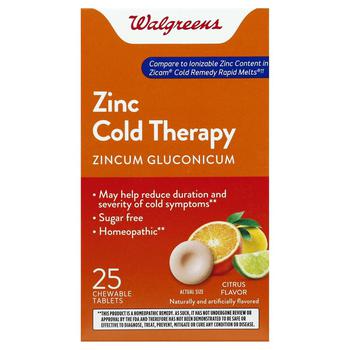 商品Walgreens | Zinc Cold Therapy Quick Dissolving Tablets Citrus,商家Walgreens,价格¥84图片