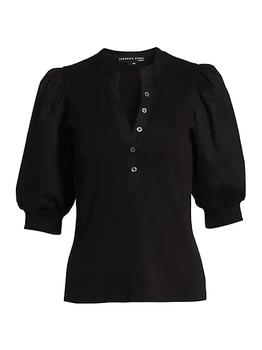 VERONICA BEARD是什么牌子, VERONICA BEARD | Coralee Puff-Sleeve Stretch Cotton Top商品图片 