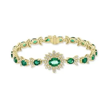推荐EFFY® Emerald (6-3/8 ct. t.w.) & Diamond (1-1/5 ct. t.w.) Link Bracelet in 14k Gold商品