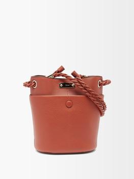 推荐Key braided-handle leather bucket bag商品