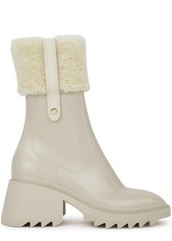 商品Chloé | Betty 75 shearling-trimmed PVC ankle boots,商家Harvey Nichols,价格¥2078图片