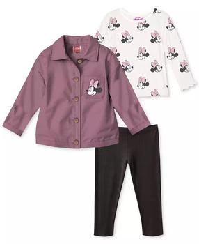 Disney | Baby Girls Minnie Mouse Jacket, Top & Ribbed Leggings, 3 Piece Set,商家Macy's,价格¥176