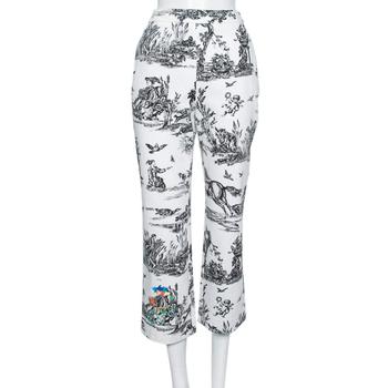 max mara weekend好用吗, [二手商品] Weekend Max Mara | Weekend Max Mara White Printed Cotton Embroidered Detailed Pants L商品图片 3.8折