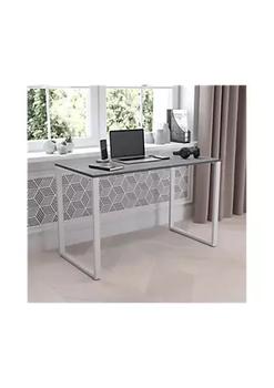 商品Tiverton Industrial Modern Desk - Commercial Grade Office Computer Desk and Home Office Desk - 47" Long (Rustic Gray/White)图片