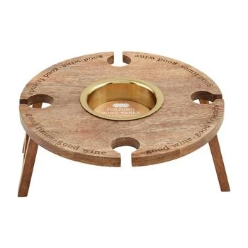 mudpie | Folding Wine Tray In Brown,商家Premium Outlets,价格¥399