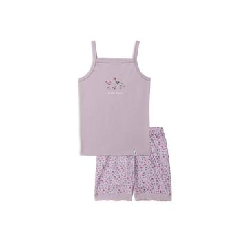 商品Girl Organic Cotton Two Piece Short Pajama Set Lilac Little Flowers Print - Toddler|Child图片