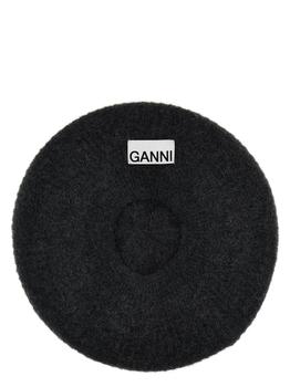 Ganni | Logo Patch Basque Beret Hats Gray商品图片,9.2折×额外9折, 额外九折