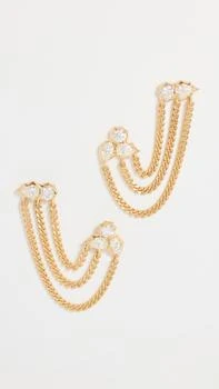 Jade Trau | Jade Trau 18k Posey Duo Chain Single Earrings,商家Shopbop,价格¥19654