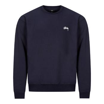 推荐Stussy Stock Logo Sweatshirt - Navy商品