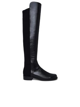 stuart weitzman 5050, Stuart Weitzman | BLACK LEATHER 5050 LIFT BOOTS商品图片 4.5折